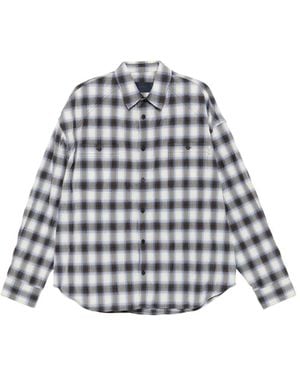 Juun.J Check-Pattern Shirt - White