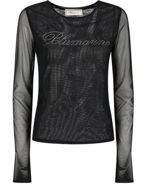 Blumarine Embellished Tulle T-Shirt - Black