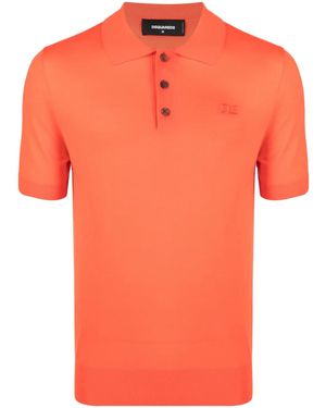 DSquared² Polo En Laine À Logo Brodé - Orange