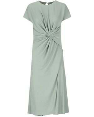 Lanvin Twist-Front Short-Sleeve Dress - Green