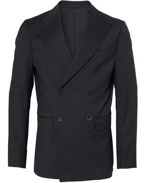Low Brand Double-Breasted Peak-Lapel Blazer - Blue