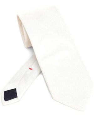 Al Duca d'Aosta Damon Silk Tie - White