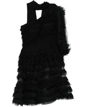 Gemy Maalouf One-Shoulder Ruffled Dress - Black