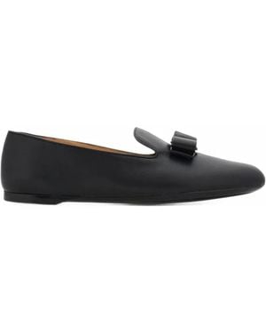 Ferragamo Vara Bow Loafers - Black