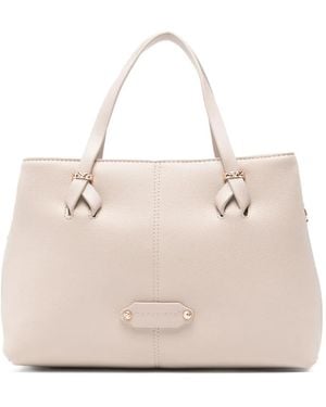 CafeNoir Small Logo-Plaque Tote Bag - Natural