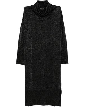 N.Peal Cashmere Roll-Neck Dress - Black