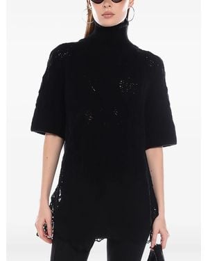 Ermanno Scervino Wool Blend Knitted Top - ブラック