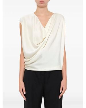 Lanvin Sleeveless Ruched Top - White