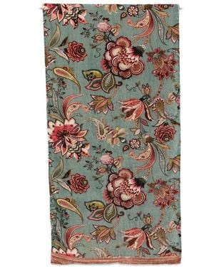 Claudio Cutuli Floral-Pattern Scarf - Gray