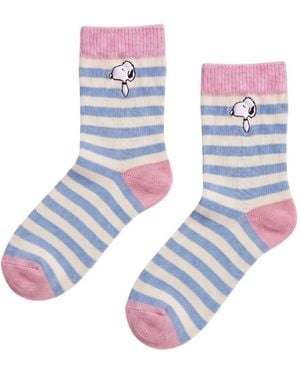 Chinti & Parker Calcetines Snoopy A Rayas - Blanco