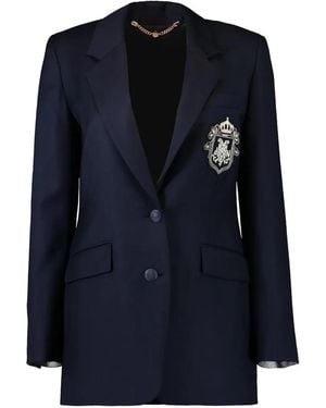 DMN Paris Armand Button Embellished Blazer - Blue