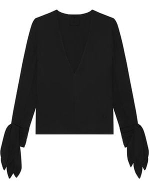 Givenchy 4G-Embroidered Bow-Detail Blouse - Black