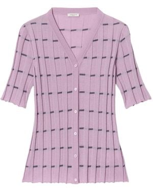 Lafayette 148 New York Ribgebreid Vest - Paars