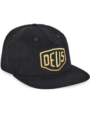 Deus Ex Machina Logo-Embroidered Corduroy Cap - Black