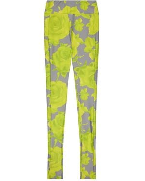 MSGM Floral-Print Pants - Yellow