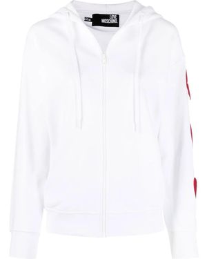 Love Moschino ハートパッチ パーカー - ホワイト