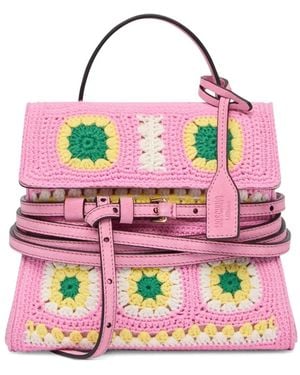 Moschino Small Tie Me Floral-Appliqued Tote Bag - Pink