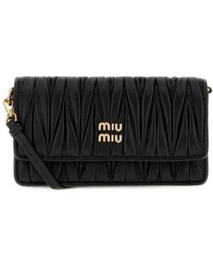 Miu Miu Matelassé Cross Body Bag - Black