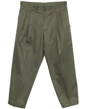 Neighborhood Logo-Patch Tapered Pants - Green