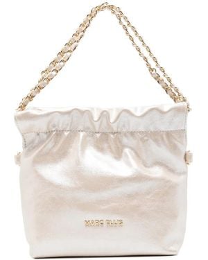 Marc Ellis Ava Pearl Chain-Link Shoulder Bag - White