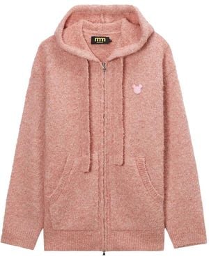 Mini Cream Zip-Fastening Hoodie - Pink