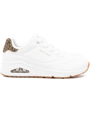 Skechers Leopard-Print Sneakers - White
