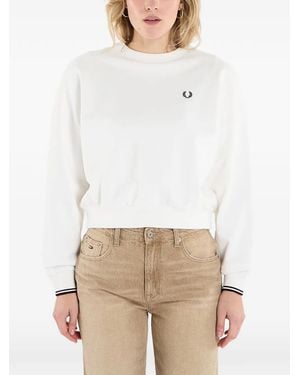 Fred Perry Felpa Con Zip - Bianco