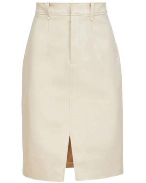 Toccin Noelle Slit Pencil Mini Skirt - White