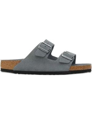 Birkenstock Double-Strap Suede Sandals - White