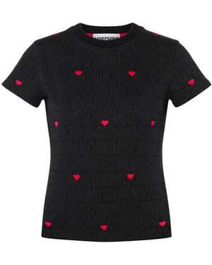 Moschino Heart-Motif Short-Sleeve T-Shirt - Black