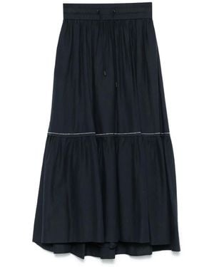 Peserico Katoenen Voile Maxi-Rok - Blauw