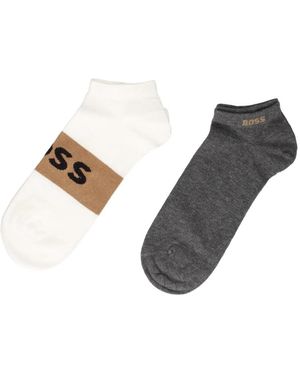BOSS Logo-Printed Socks (Pack Of Two) - Natural