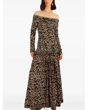 FARM Rio Off-Shoulder Maxi-Jurk Met Bloemenprint - Naturel