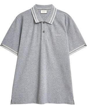 Pringle of Scotland Diamond Jacquard Collar Polo Shirt - Grey