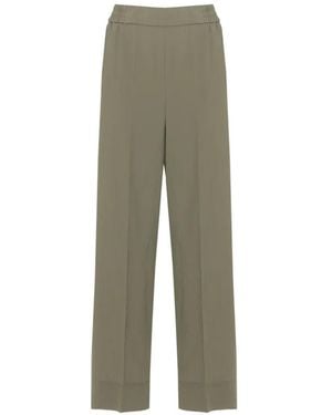 Emme Emmangolo Elasticated-Waist Wide-Leg Trousers - Green