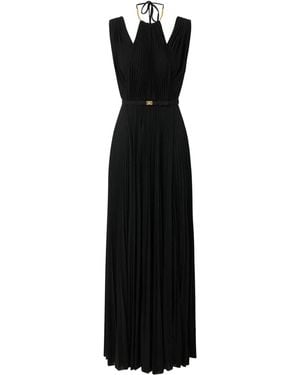 Elisabetta Franchi Lurex-Abendkleid Mit Gürtel - Schwarz
