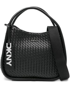 DKNY Medium Capri Woven Tote Bag - Black