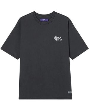 AFTERMATHS Fox-Embroidered Cotton T-Shirt - Black