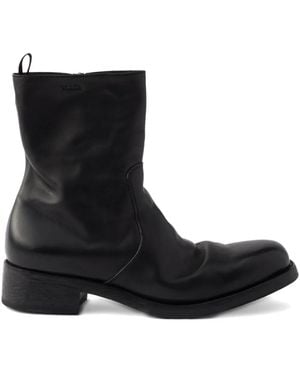 Prada Logo-Detailed Zipper Boots - Black
