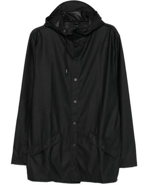Rains Hooded Waterproof Jacket - Black