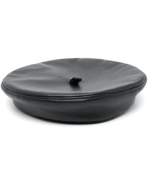 Ruslan Baginskiy Smooth-Grain Leather Beret - Grey