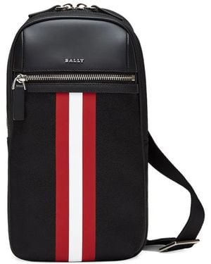 Bally Ribbon-Stripe Messenger Bag - Black