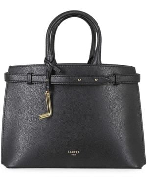 Lancel Faubourg Belted Pebbled Handbag - Black