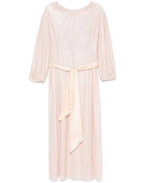 Forte Forte Vestido midi con motivo de pied de poule - Rosa