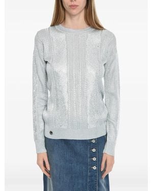 Philipp Plein Cable-Knit Sweater - Gray