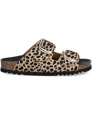 Scholl Noelle Leopard-Print Slides - Natural