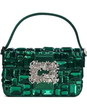 Gedebe Stone-Embellished Buckle Tote Bag - Green