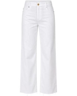 Gaelle Paris Strass-Embellished Raw-Cut Jeans - White