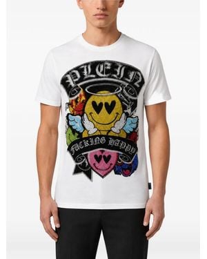 Philipp Plein Plein Smile Jersey T-Shirt - Wit