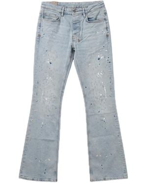 Ksubi Bronko Paint-Splatter Bootcut Jeans - Blue